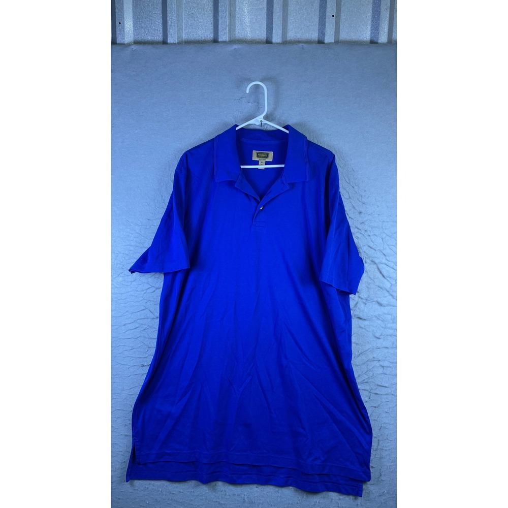 The Foundry Polo Shirt Mens XLT Blue Excellent Quick-Dri Pima Cotton Blend